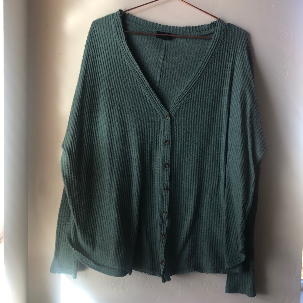Waffle Knit Button Up!